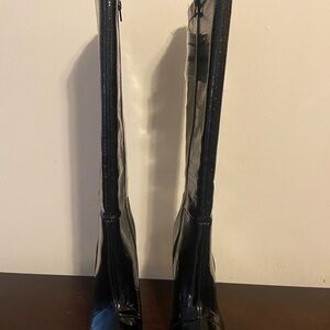 Express Black Croc-Embossed Boots